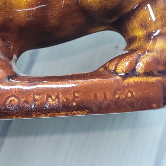 Vintage Ceramic Bassett Hound Brown Planter USA McFarlin Hickok Glazed Dog - Picture 4 of 11